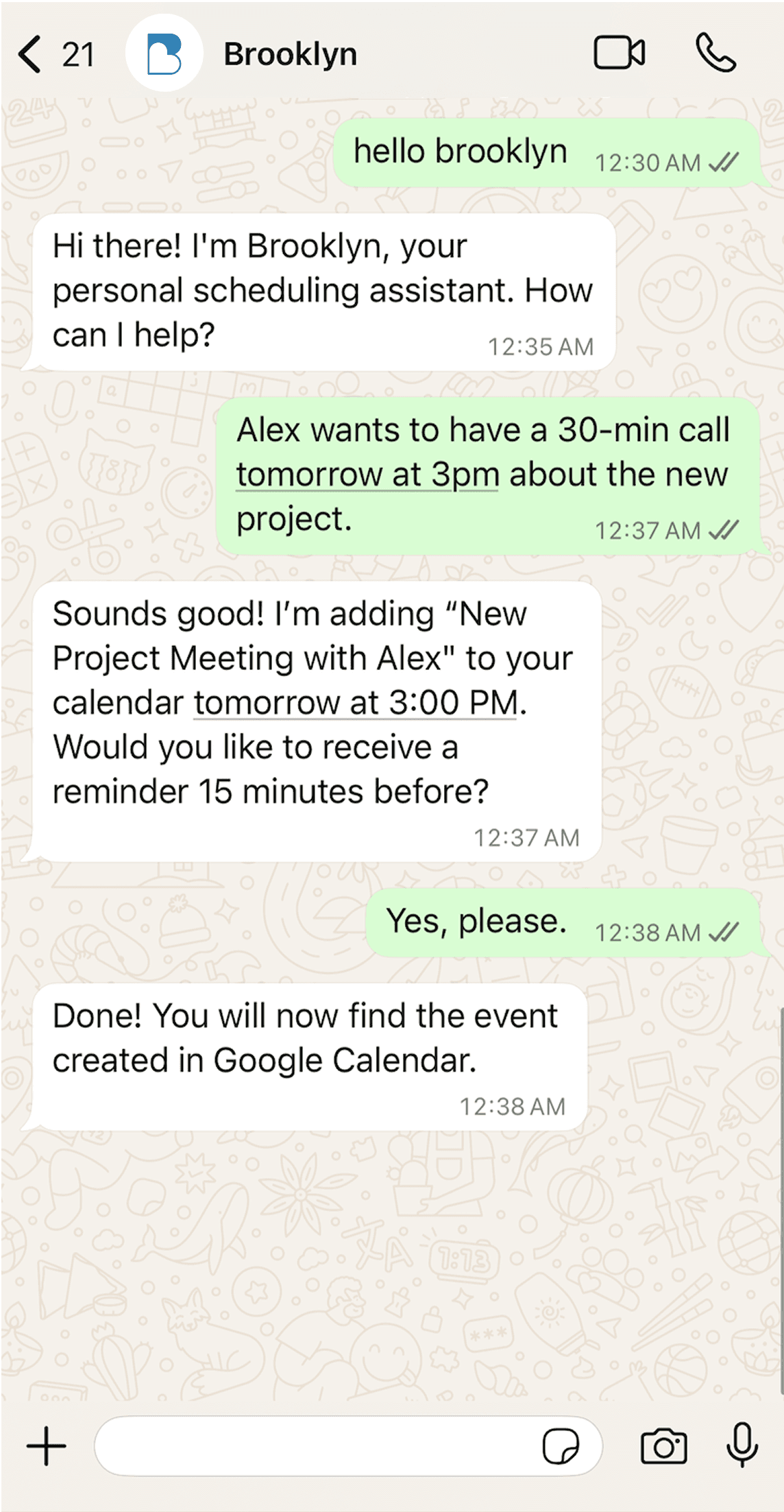 Brooklyn Chat Interface